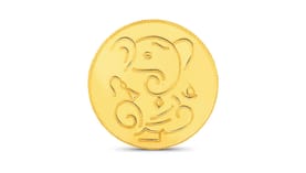 10 gms Lucky Ganesha Gold coin, 22Kt Yellow Gold  (916 Fineness)