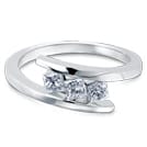 Hamesha Princess Diamond Crossover Ring, 18K White Gold, 0.16 ct total diamond weight