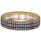 Triumph 3-Row Band, 18K Rose, White & Yellow Gold, 0.44 ct total diamond weight