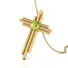 Deco Peridot Cross Pendant