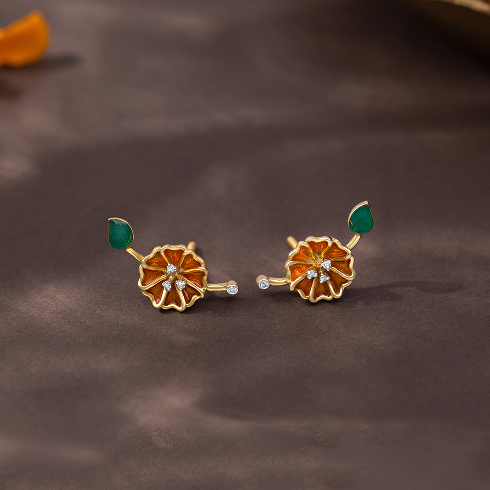 Radiant Marigold 925 Silver Diamond Earrings Radiant Marigold 925 Silver Diamond Earrings