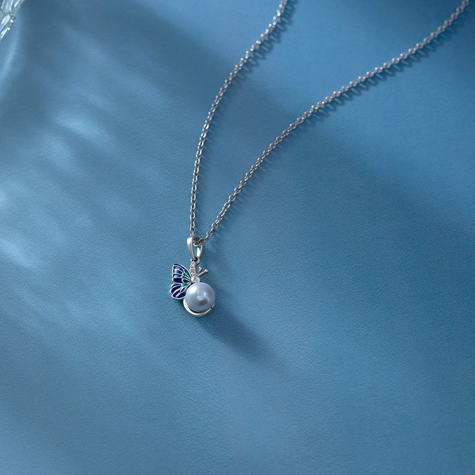 Silver Necklaces Silver 925 Silver Fluttery Perch 925 Silver Diamond Necklace