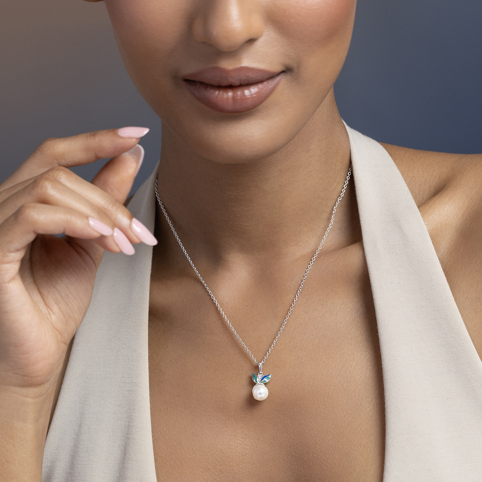 Gilded Leaflet 925 Silver Diamond Necklace Gilded Leaflet 925 Silver Diamond Necklace