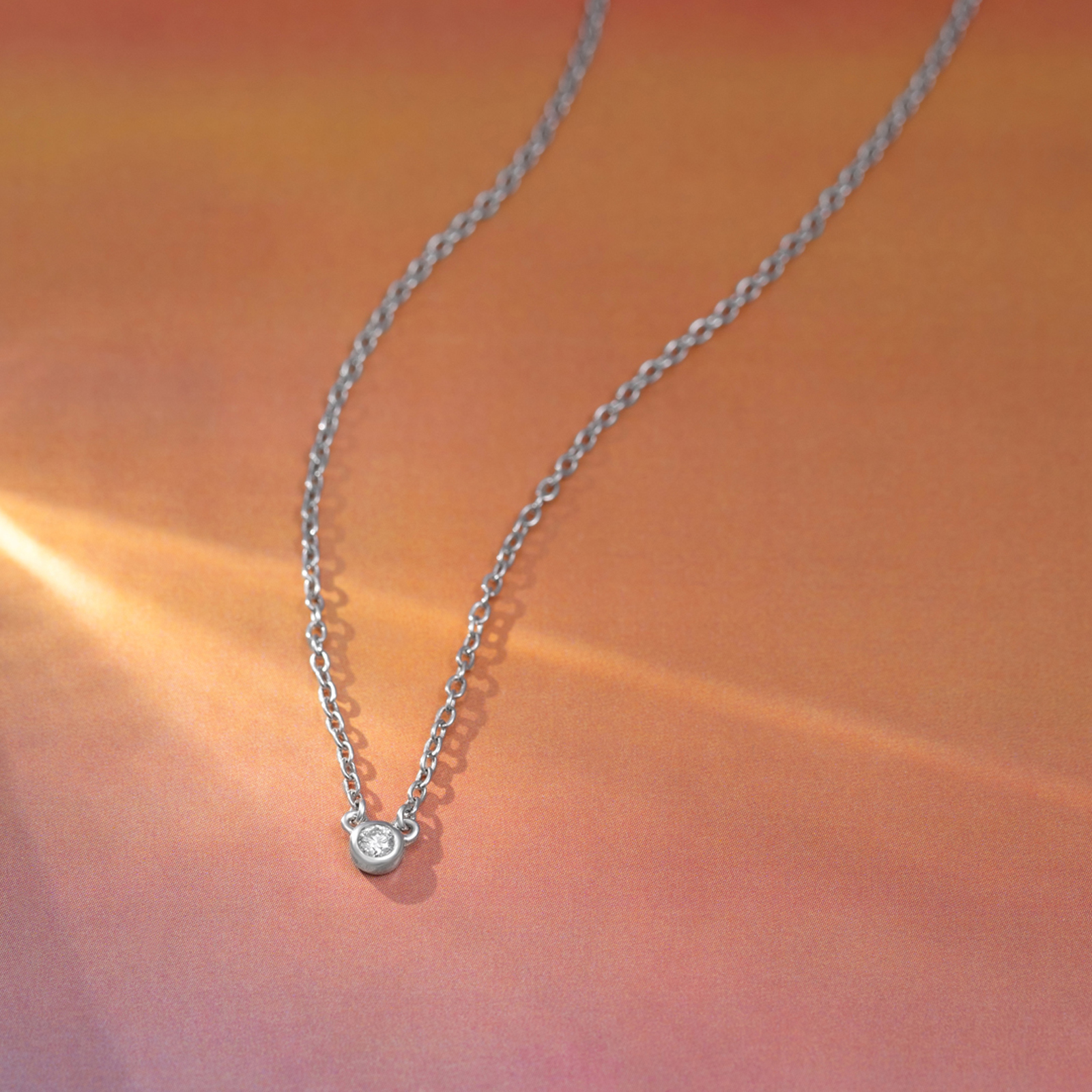 Quiet Trail 925 Silver Diamond Necklace Quiet Trail 925 Silver Diamond Necklace