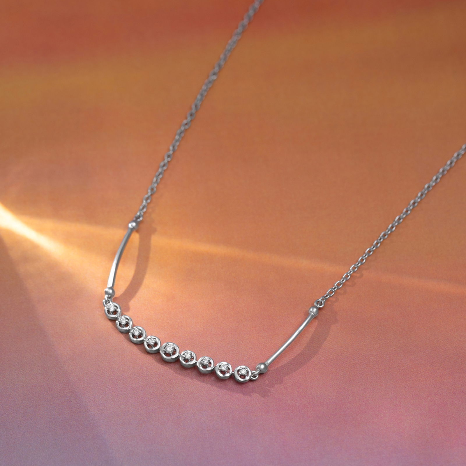 Fond Cluster 925 Silver Diamond Necklace Fond Cluster 925 Silver Diamond Necklace