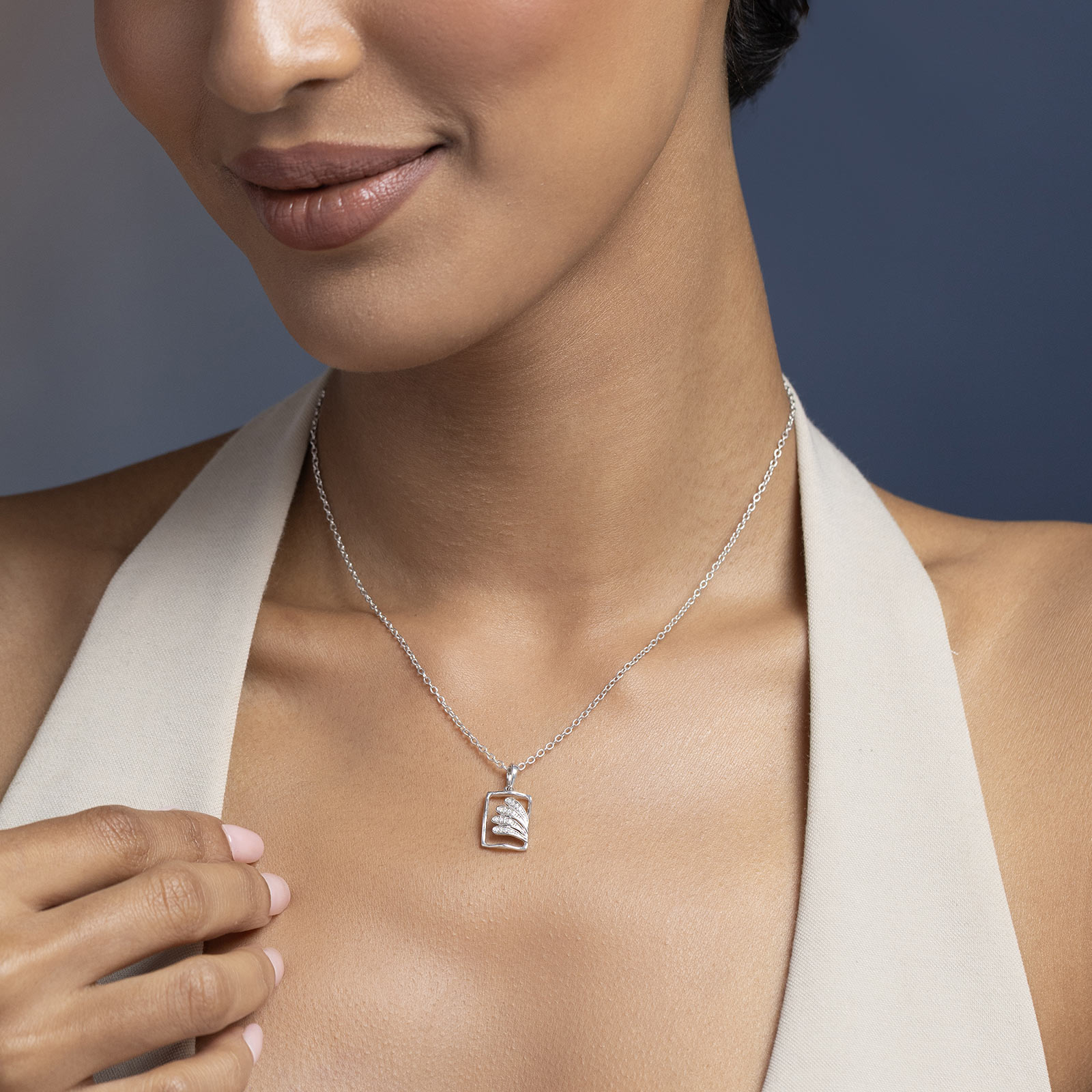 Free-Spirited Sweep 925 Silver Diamond Necklace Free-Spirited Sweep 925 Silver Diamond Necklace