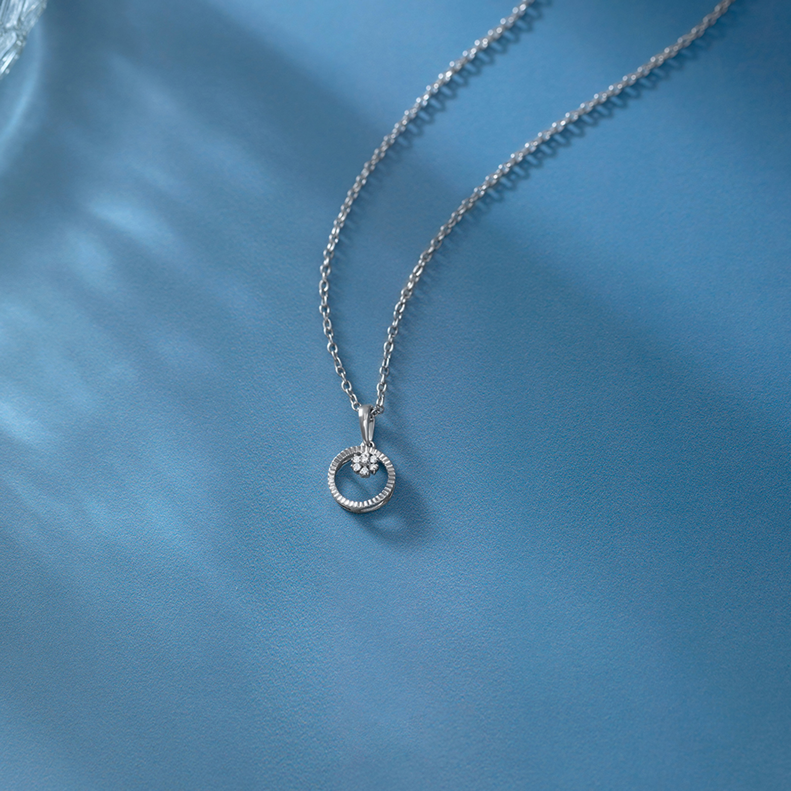 Serene Orbit 925 Silver Diamond Necklace Serene Orbit 925 Silver Diamond Necklace