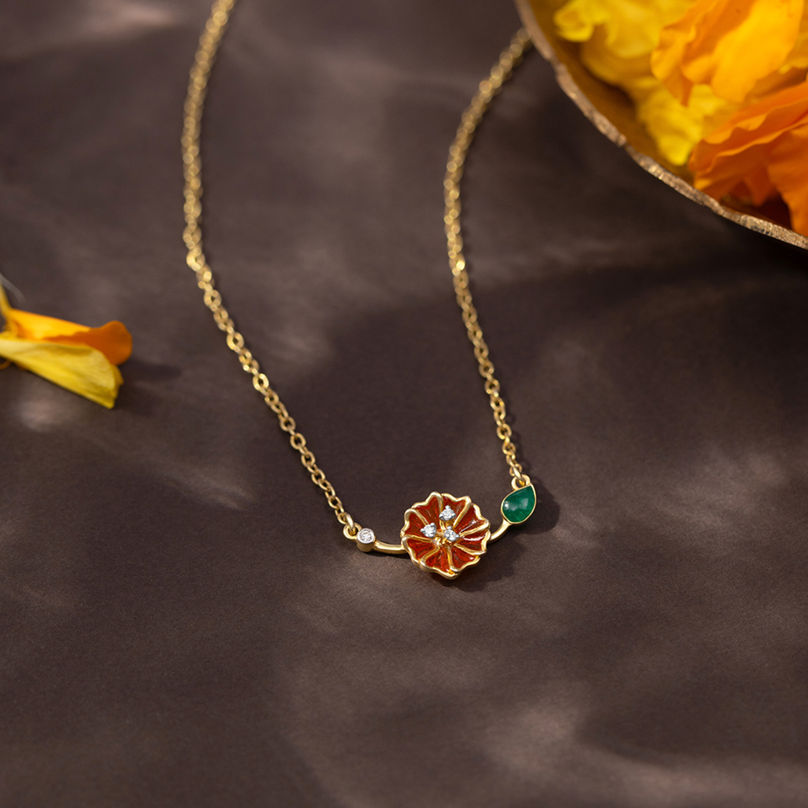 Luminous Bloom 925 Silver Diamond Necklace Luminous Bloom 925 Silver Diamond Necklace