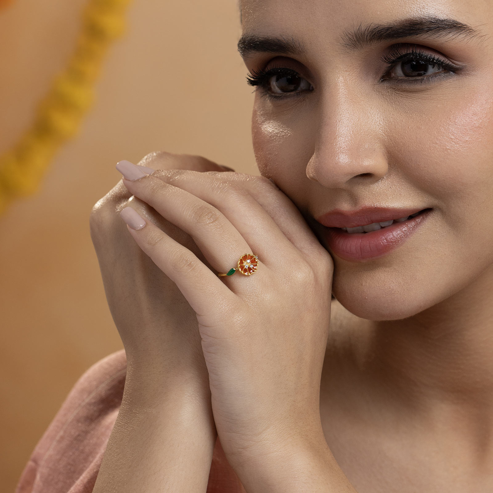 Luminous Bloom 925 Silver Diamond Ring