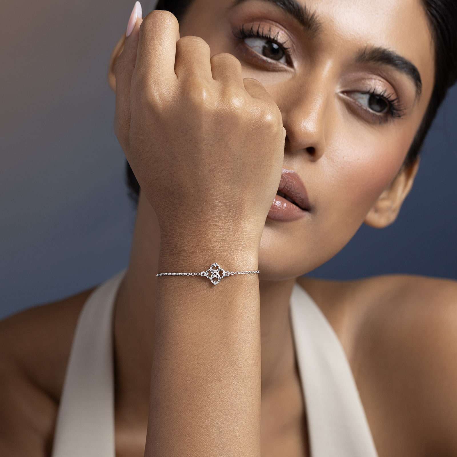 Silver Bracelets Silver 925 Silver Eternally Bound 925 Silver Diamond Bracelet
