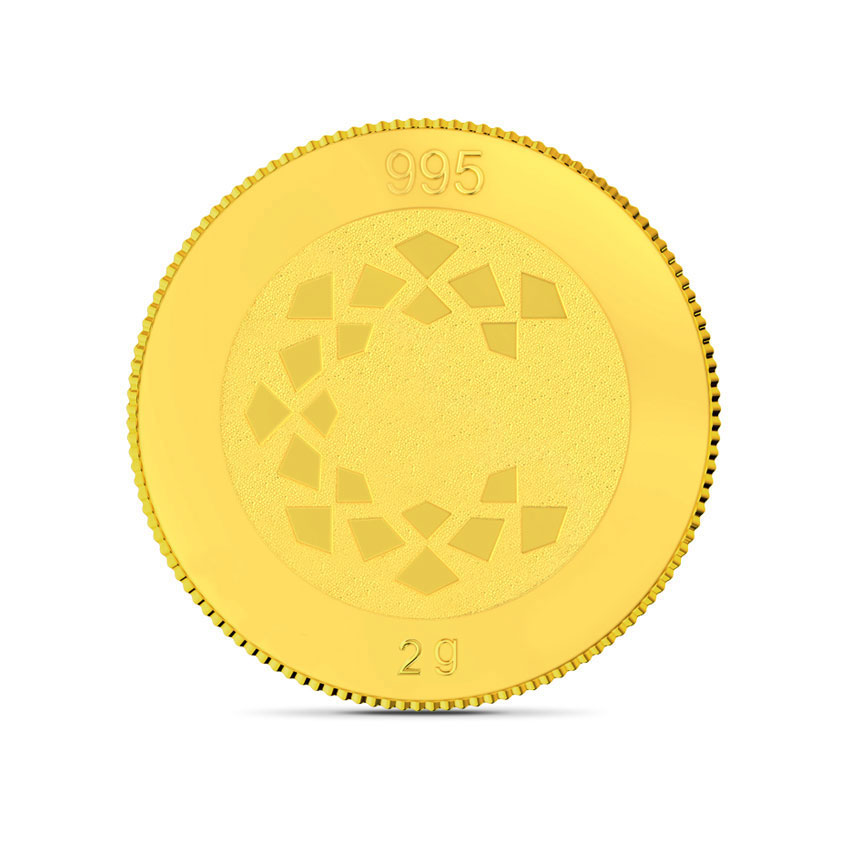 Gold Coin 24 Karat Yellow Gold 2g, 24Kt Lucky Ganesha Gold Coin