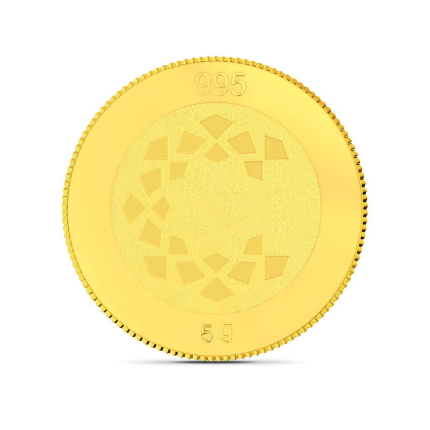  Gold Coin 24 Karat Yellow Gold 5g, 24Kt Plain Gold Coin
