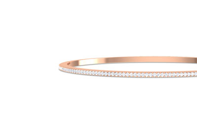 Diamond Bangles 18 Karat Rose Gold Metro Single Line Diamond Bangle