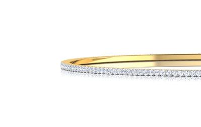 Diamond Bangles 18 Karat Yellow Gold Metro Single Line Diamond Bangle