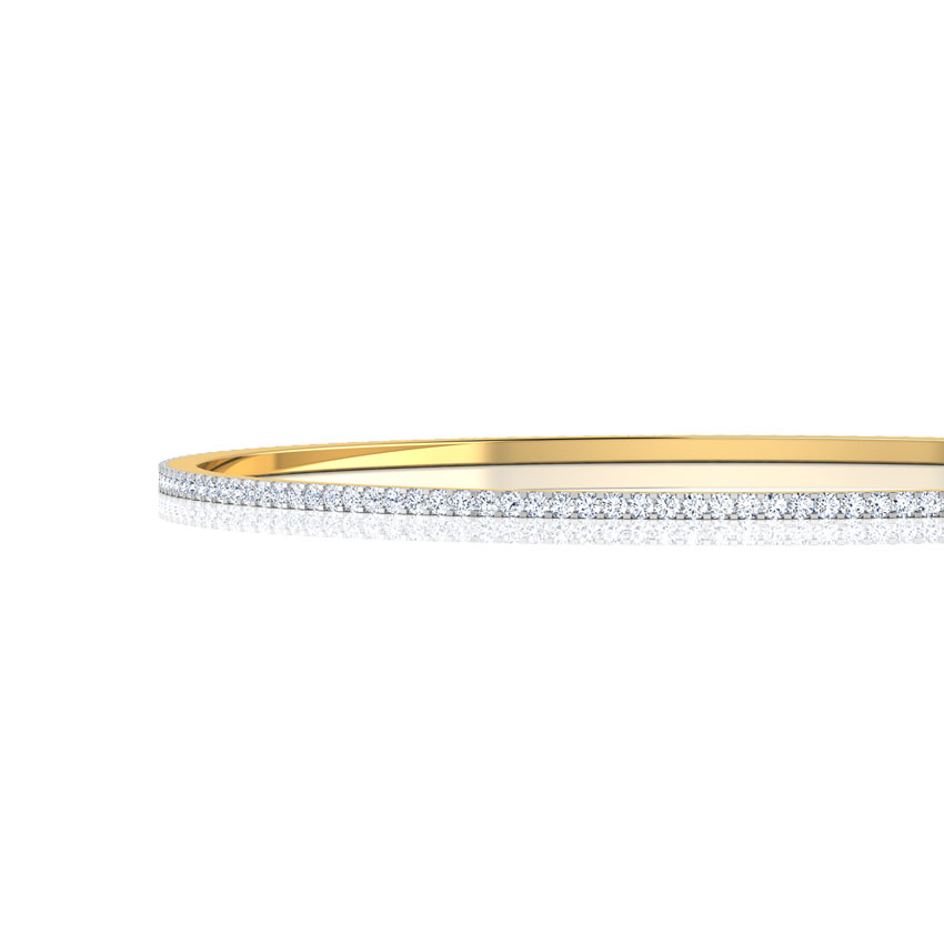Diamond Bangles 18 Karat Yellow Gold Iridescent Gold Diamond Bangle