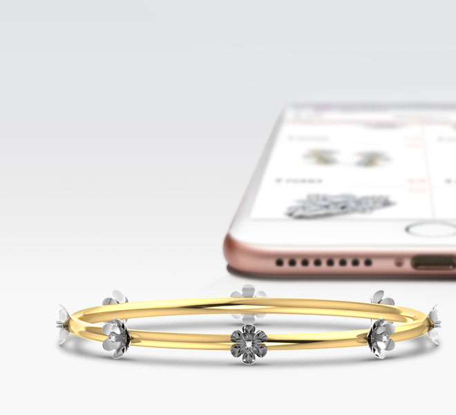 Golden Amalgamation Diamond Bangle