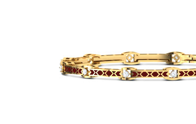 Red Grandiose Enamel Bangle