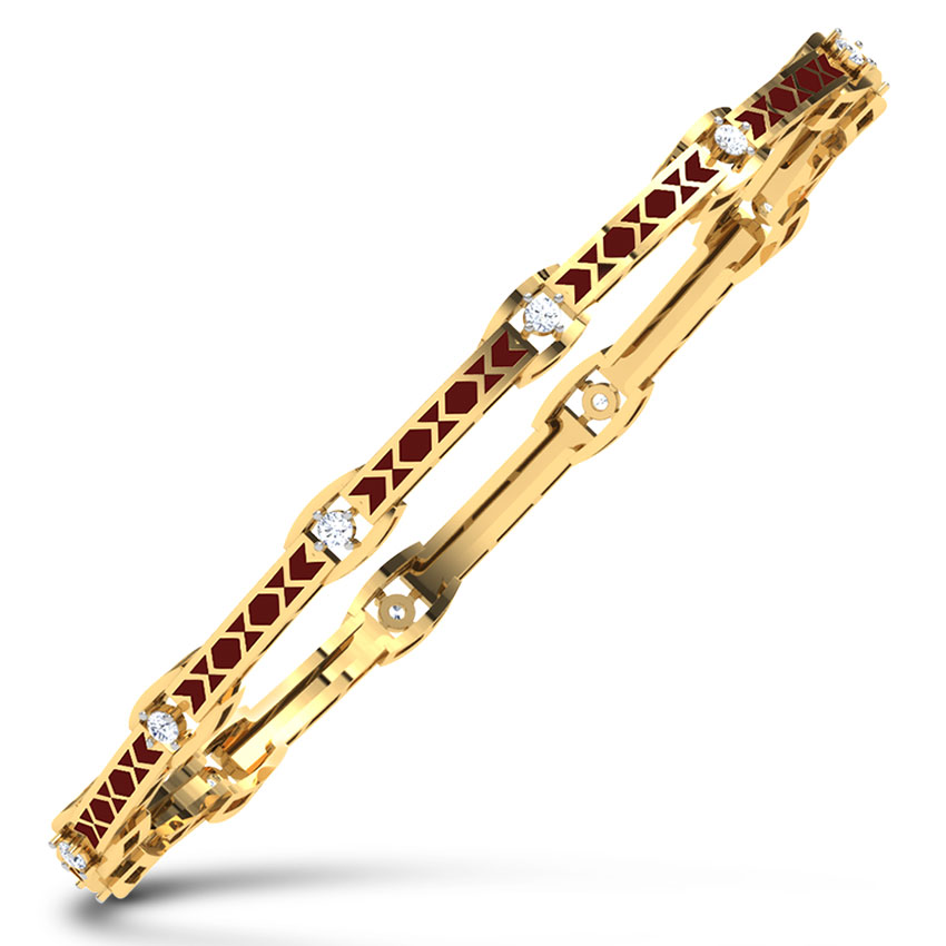 Red Grandiose Enamel Bangle