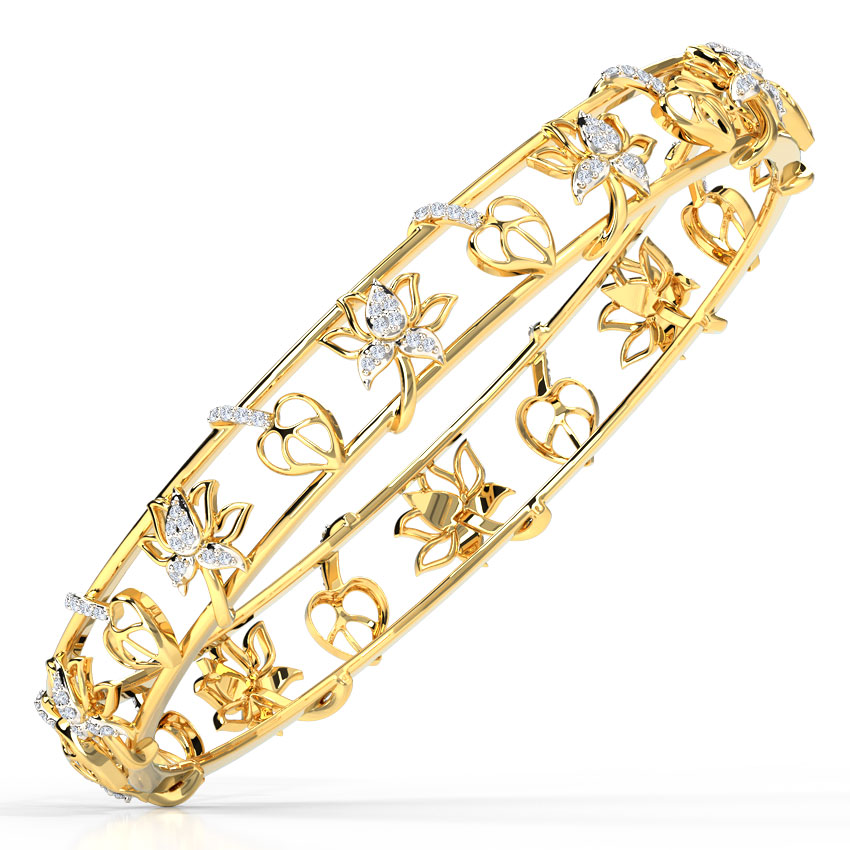 Budding Lotus Diamond Bangle Budding Lotus Diamond Bangle