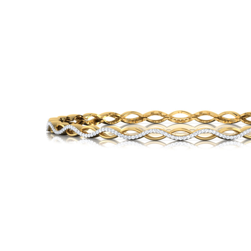 Diamond Bangles 14 Karat Yellow Gold Bette Alter Twisted Bangle