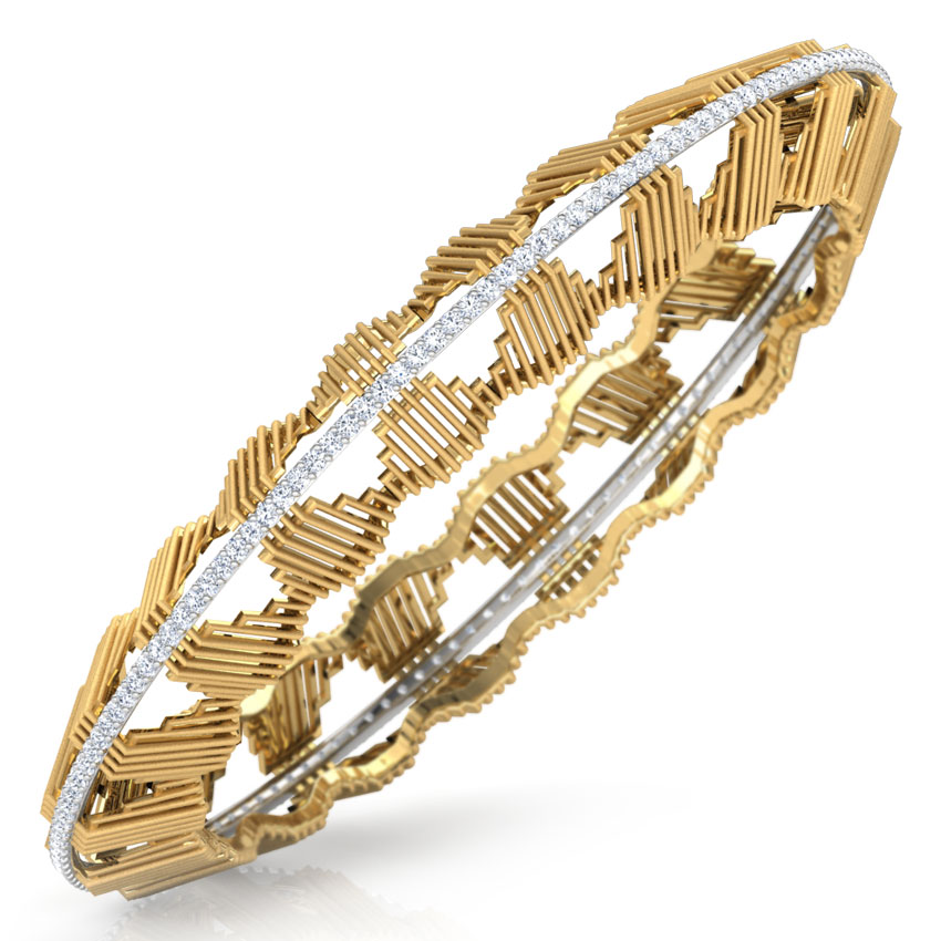 Eros Multi Stepped Diamond Bangle Eros Multi Stepped Diamond Bangle