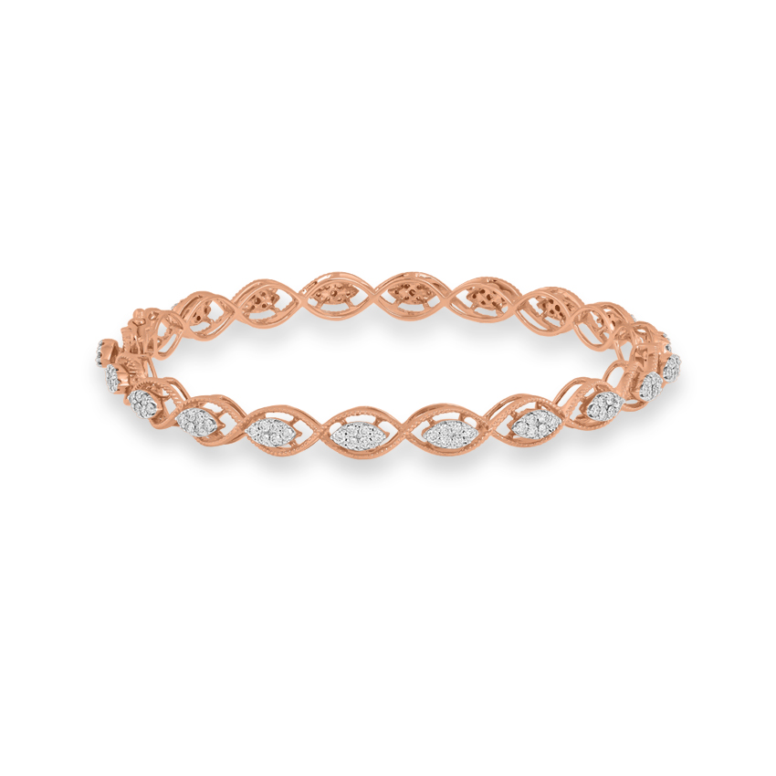 Diamond Bangles 18 Karat Rose Gold Naira Flickering Diamond Bangle