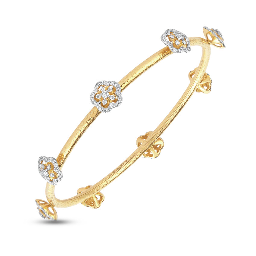 Pansy Cluster Diamond Bangle