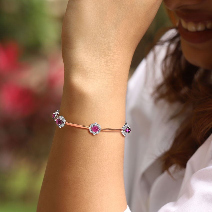 Allure Rosy Gemstone Bangle