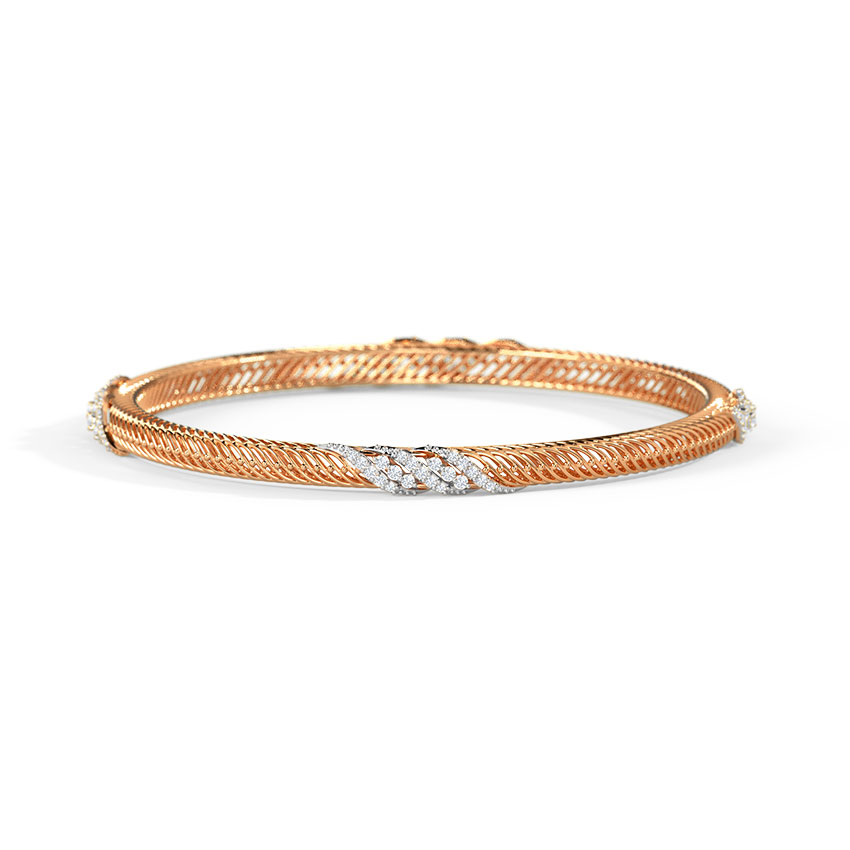 Diamond Bangles 14 Karat Rose Gold Malisa Diamond Bangle