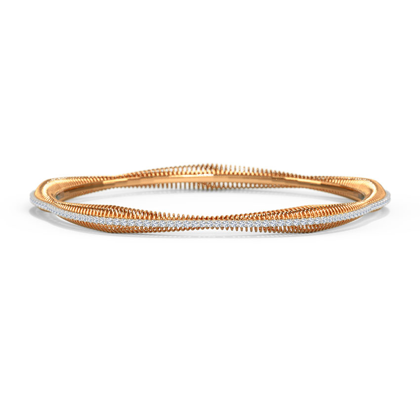 Diamond Bangles 14 Karat Rose Gold Evnia Diamond Bangle