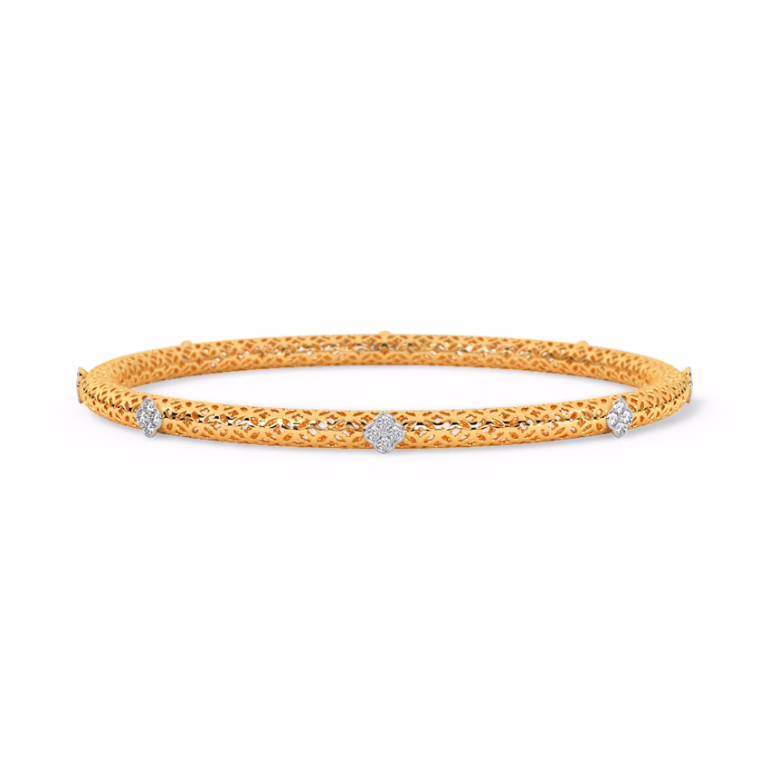 Diamond Bangles 18 Karat Yellow Gold Ainaz Diamond Bangle