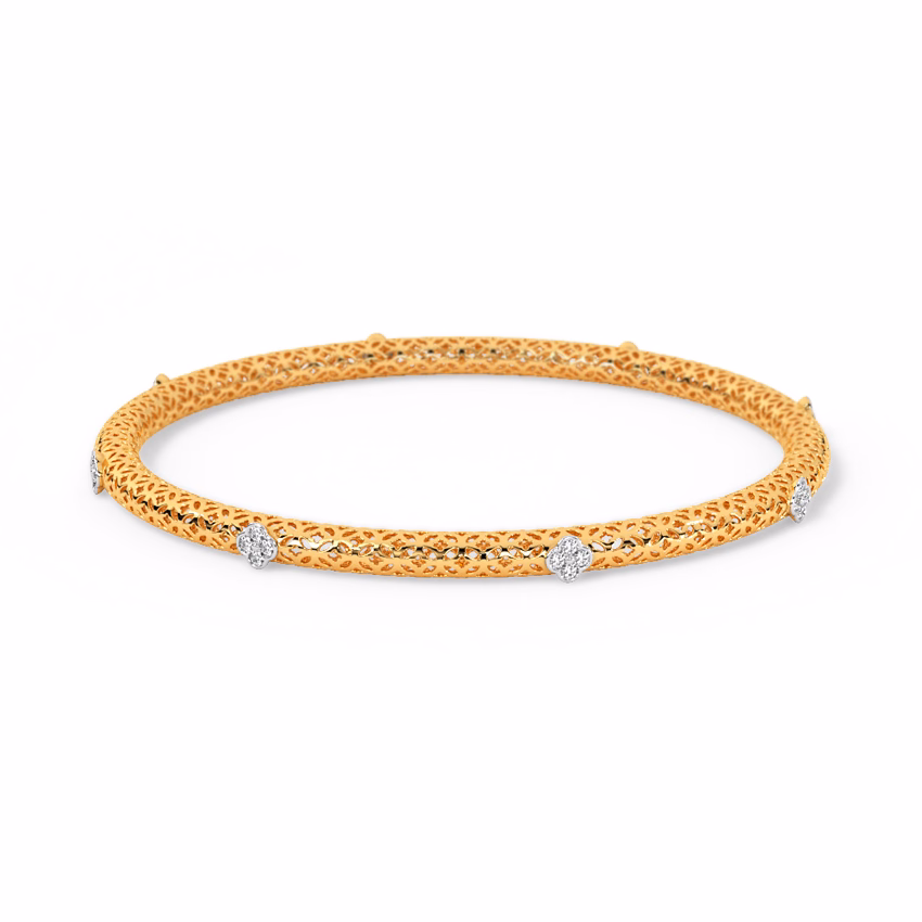 Diamond Bangles 18 Karat Yellow Gold Ainaz Diamond Bangle