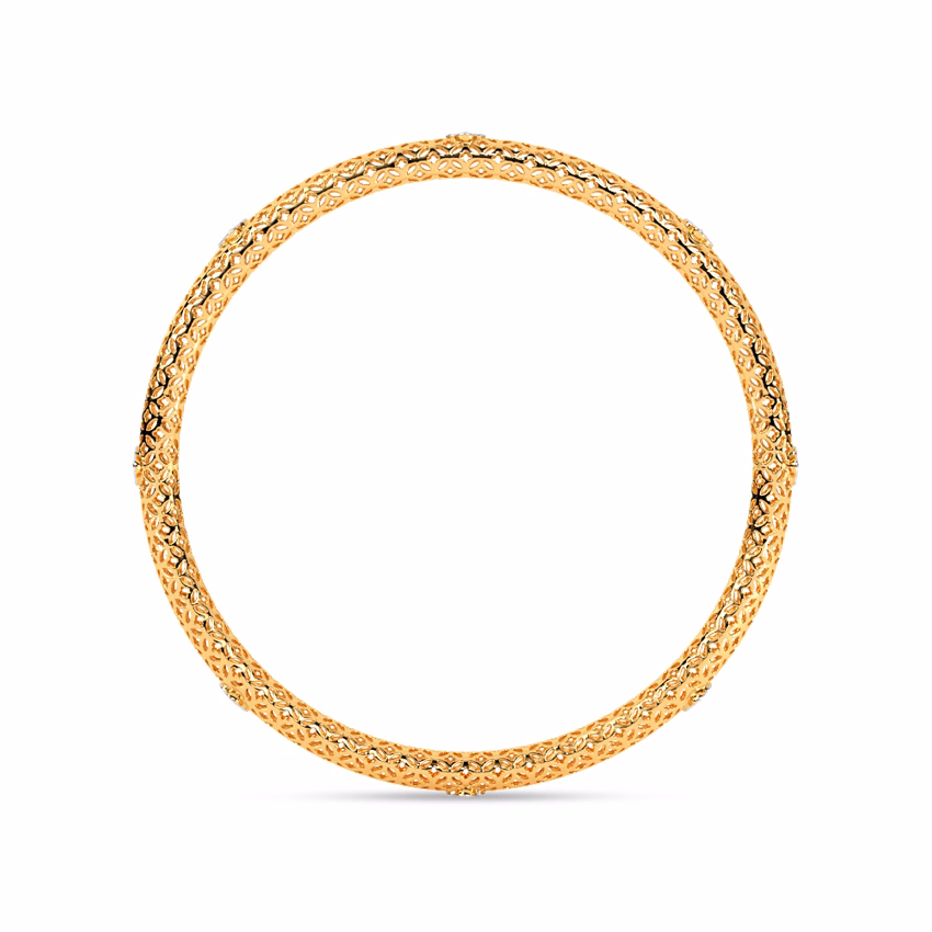 Diamond Bangles 18 Karat Yellow Gold Ainaz Diamond Bangle