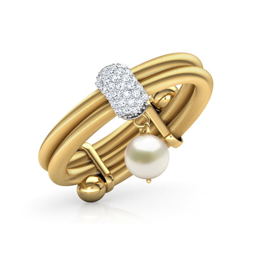 Dangling Pearl Adjustable Ring