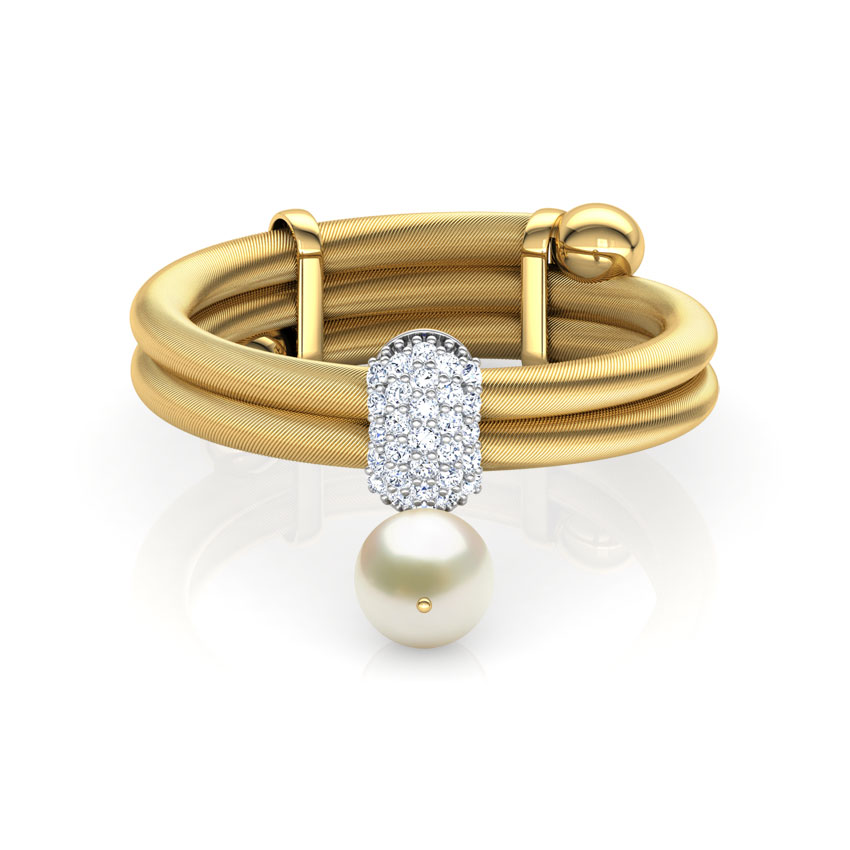 Dangling Pearl Adjustable Ring