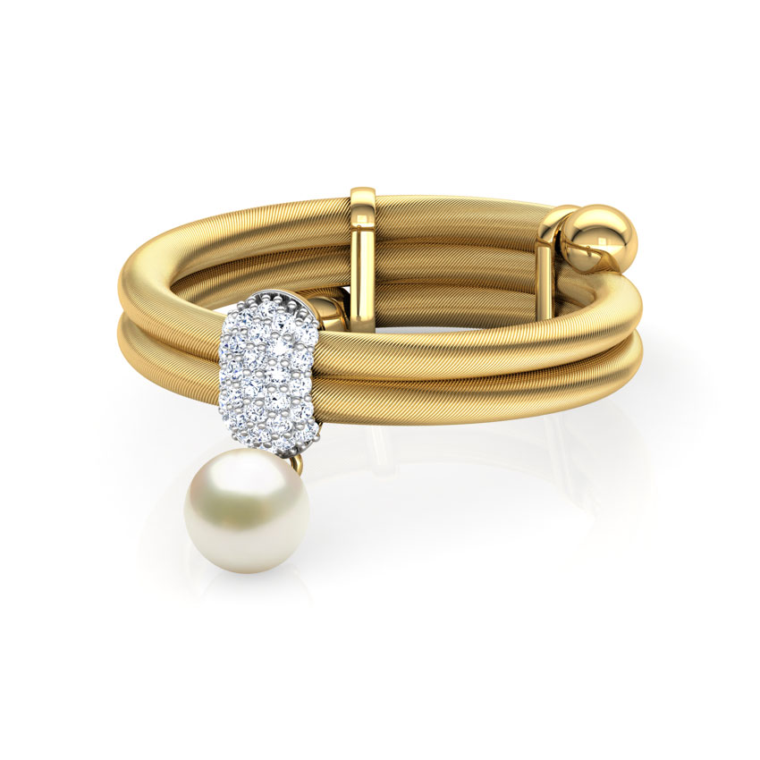 Dangling Pearl Adjustable Ring