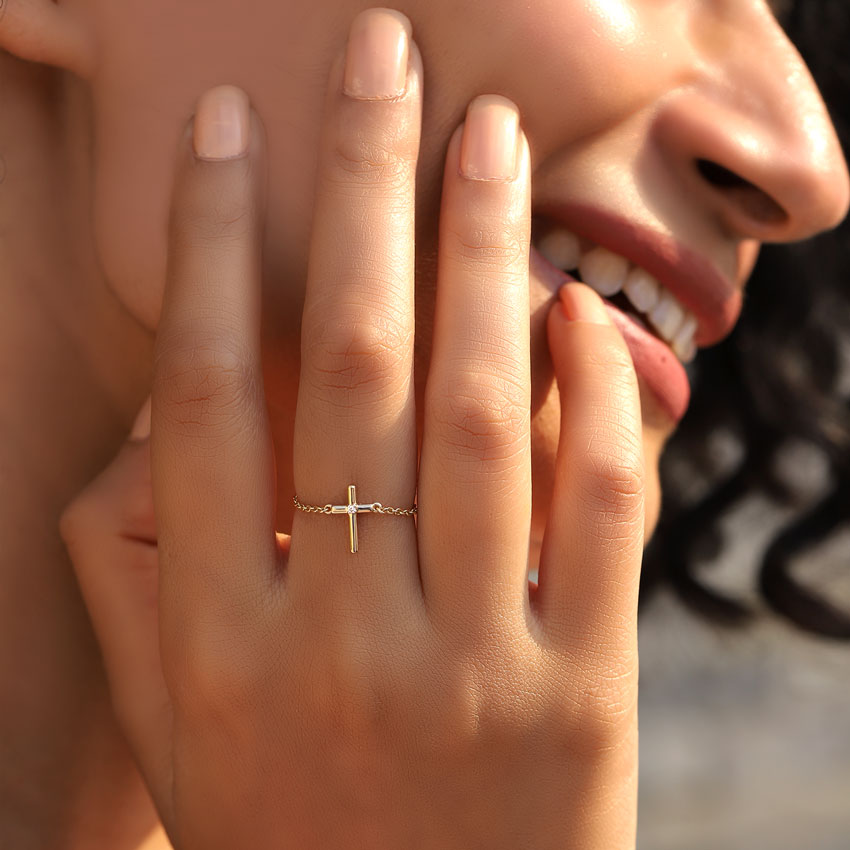 Cross Diamond Flexi Ring