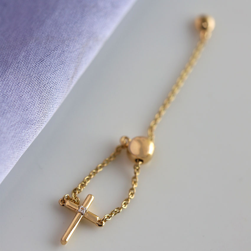 Diamond Adjustable Rings 14 Karat Yellow Gold Cross Diamond Flexi Ring
