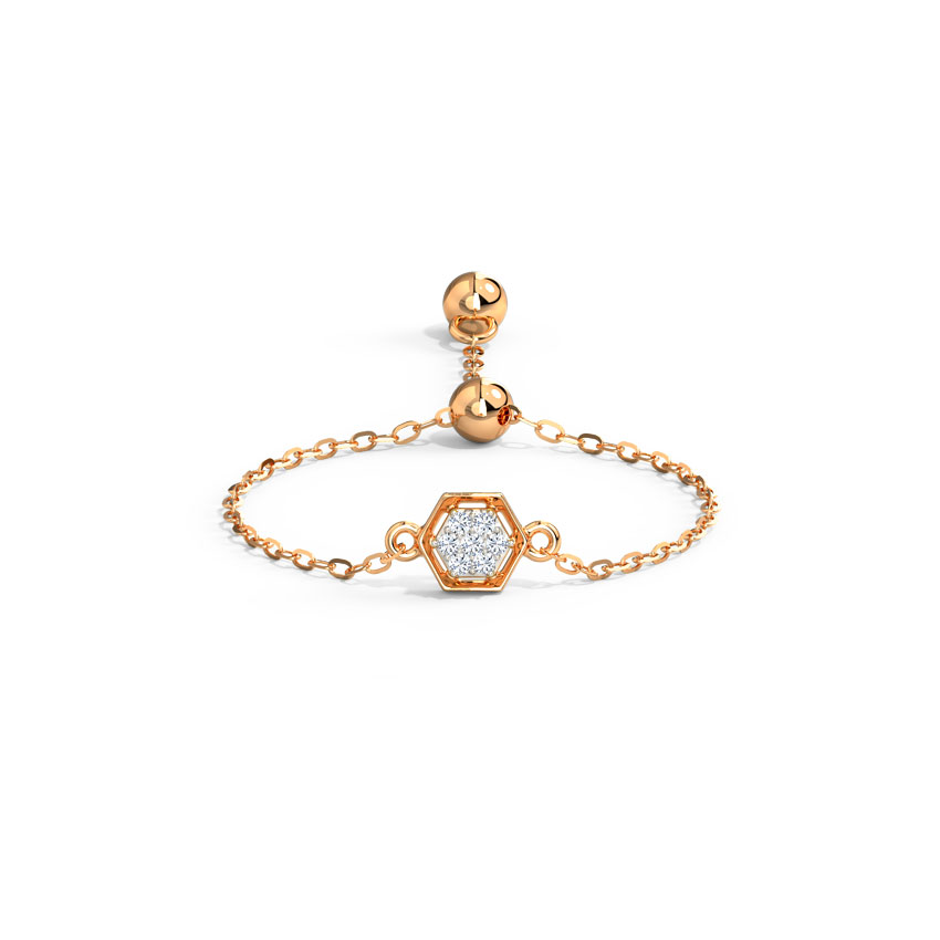Delicate Hexa Diamond Flexi Ring