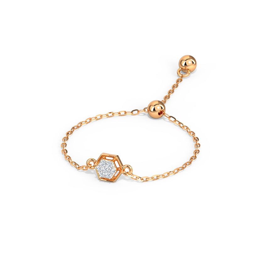 Delicate Hexa Diamond Flexi Ring