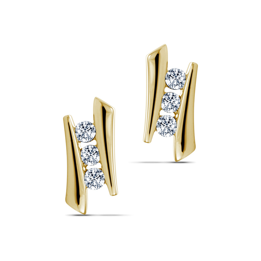 Hamesha Diamond Earrings, 18K Yellow Gold, 0.30 ct total diamond weight Hamesha Diamond Earrings, 18K Yellow Gold, 0.30 ct total diamond weight