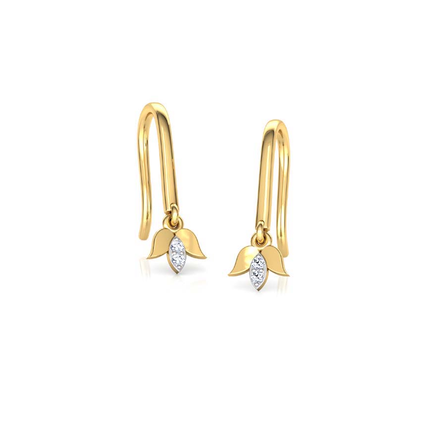 Lakshmi Lotus Diamond Drop Earrings