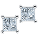 Enigma Four-Stone Diamond Studs, 18K White Gold, 0.15 ct total diamond weight Enigma Four-Stone Diamond Studs, 18K White Gold, 0.15 ct total diamond weight