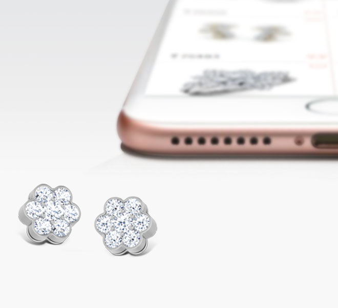 Seven-stone Diamond Stud Earrings