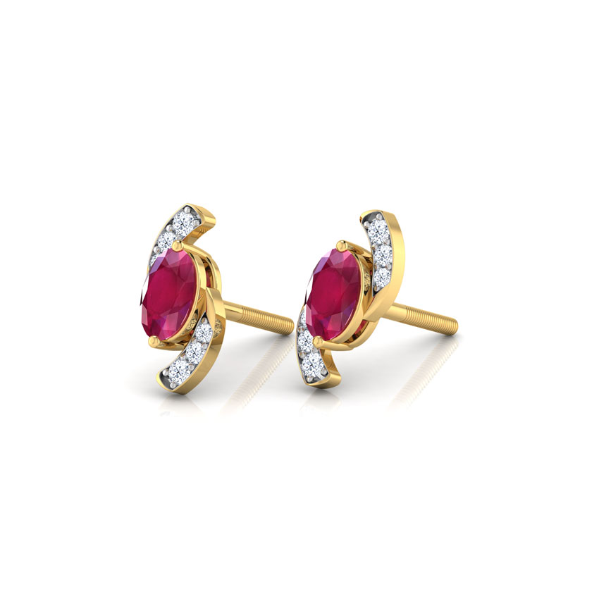 Spin Ruby Cluster Earrings