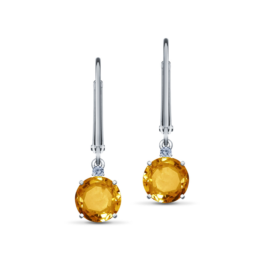 Spherical Citrine Drop Earrings Spherical Citrine Drop Earrings