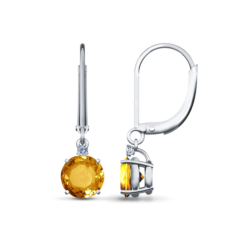Spherical Citrine Drop Earrings Spherical Citrine Drop Earrings