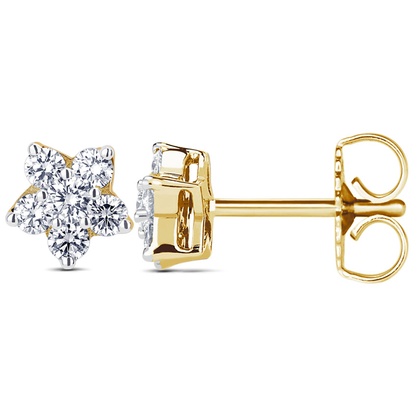 Six-Stone Floral Earrings