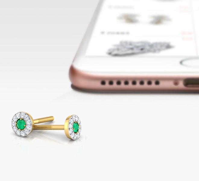 Diamond,Gemstone Earrings 18 Karat Yellow Gold Radiance Emerald Earrings