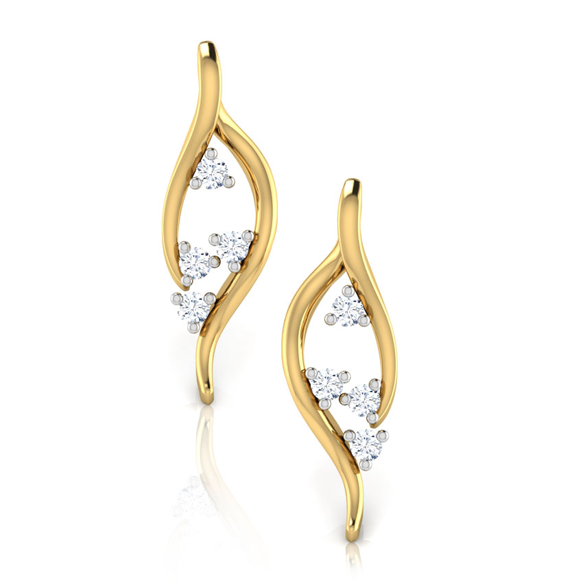 Twirling Lights Diamond Stud Earrings